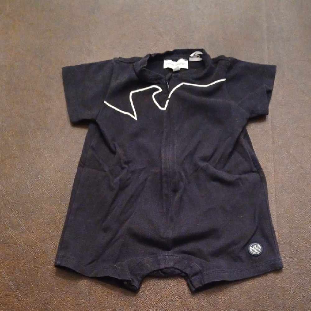 Emporio Armani Navy Baby kids Romper with White Trim